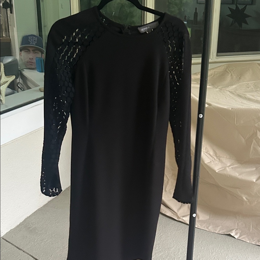 Donna Ricco Elegant Black Long Sleeve Dress